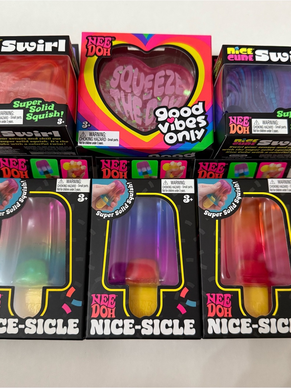 NeeDoh Bundle - Nice-Sicle, Good Vibes Only, Nice Cube Swirl